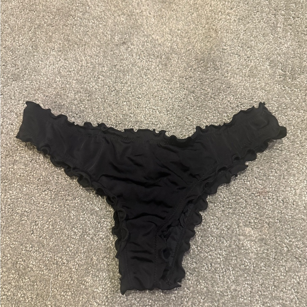 Black Ruffled Swim Bottom